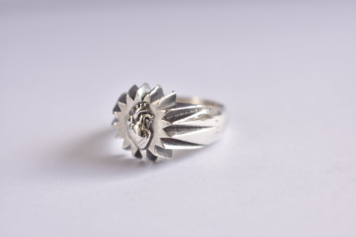Sterling Silver and Anatomical Heart Ring